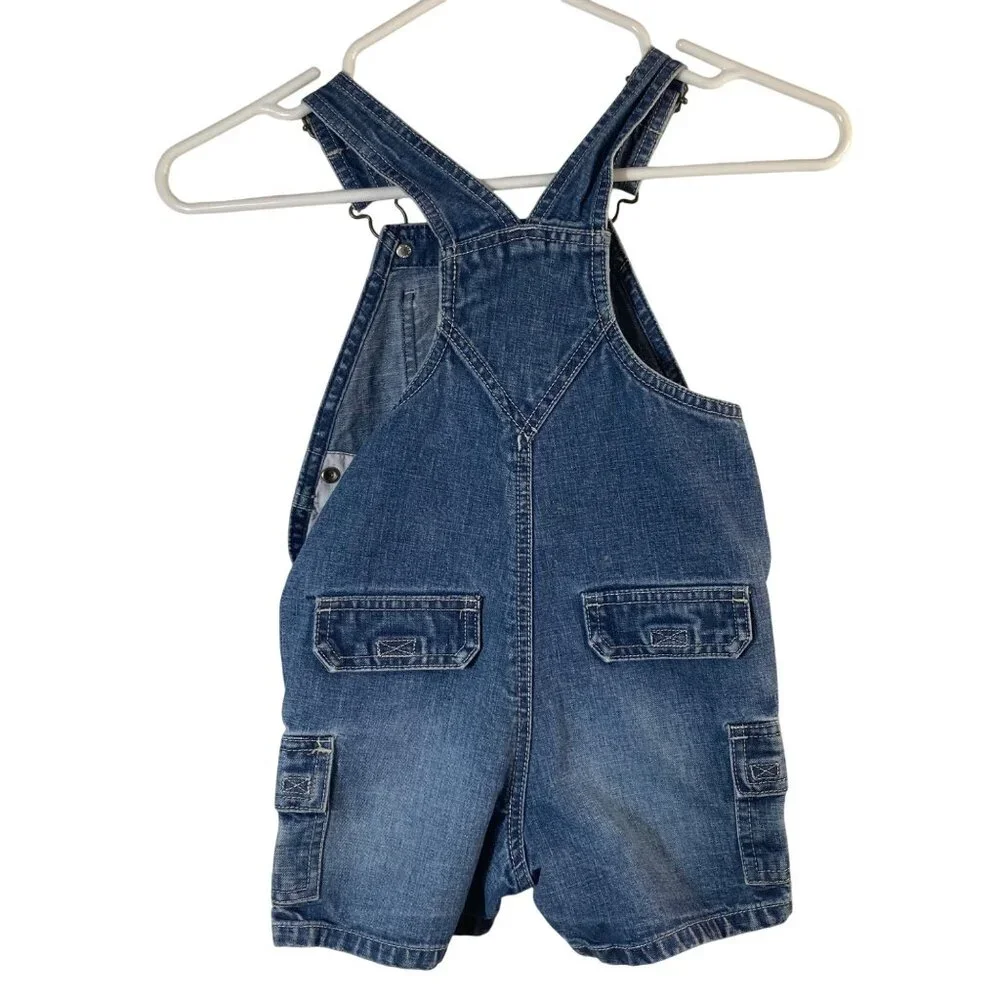 Toddler Vintage Old Navy Denim Snap Romper‎ Shorts Overalls Blue 2T Cotton